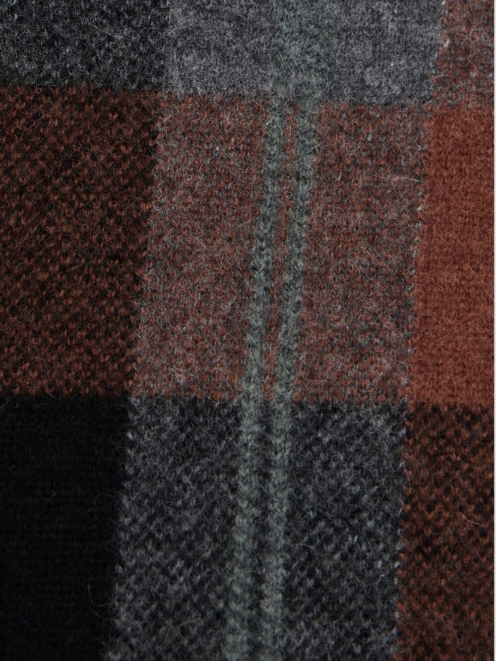 Vince Checked Plaid Cashmere Polo Cardigan Cacao Brown Black Button Front - Picture 4 of 6